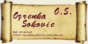 Ozrenka Soković vizit kartica